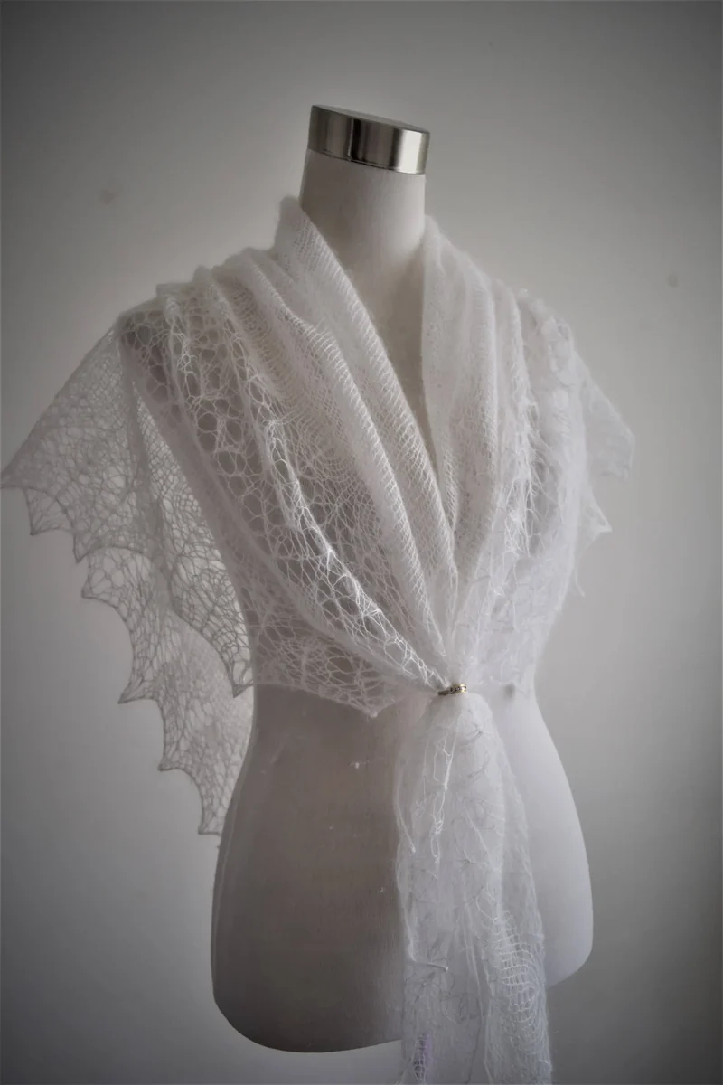 Châle "Nuage doux" en kid mohair sur soie