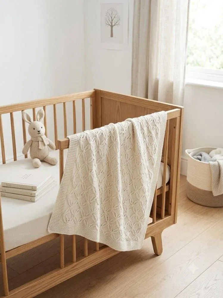 Plaid bébé en cachemire tricoté à la main