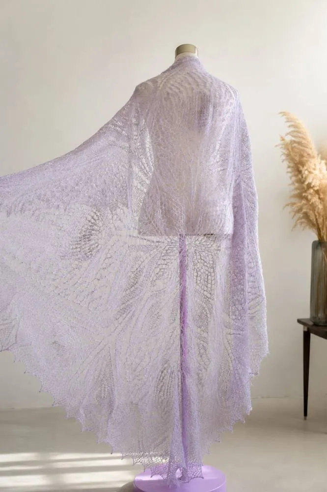 Châle carré d'Orenbourg en kid mohair sur soie